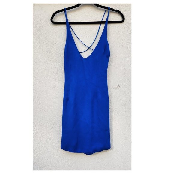 Olcay Gulsen 100% Silk Open Cross Back Mini Dress - Picture 2 of 8